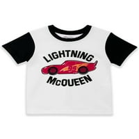 Автомобили на Дизни Пиксар Молња МекКвин Дет момче маица, резервоар и шорцеви, сет на облека, 3-парчиња