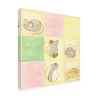 Трговска марка ликовна уметност 'глувци Tac tac во розови детски уметност' платно уметност до јуни Ерика Вес