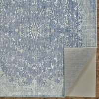 Tirza Luxury потресена украсен килим на акцент, земја сина сива магла, 2ft 3ft