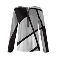 Женски Блузи Графички Отпечатоци Обични Жени Со Долги Ракави Вратот На Екипажот Топла Продажба Блузи Црна 3XL