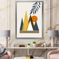 DesignArt 'Апстрактна месечина и сонце на планините I' модерен врамен уметнички принт