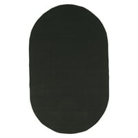Впечатоци Пармиџанино Солидна Овална Плетенка Внатрешна Надворешна Површина Килим 5 '8', Црна