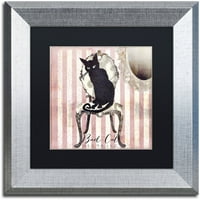 Трговска марка ликовна уметност Лоша мачка i платно уметност по боја пекара црна мат, сребрена рамка