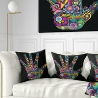 DesignArt Виножито рака со повеќе бои - Апстрактна перница за фрлање - 16x16