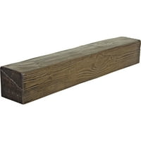 Ekena Millwork 6 H 6 D 72 W Sandblasted Fau Wood Camply Mantel, Premium Walnut