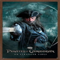 Дизни Пиратите Од Карибите: На Странец Плимата И Осеката - Црна Брада Ѕид Постер, 14.725 22.375