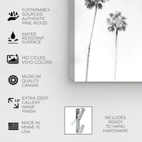 Студио Винвуд Студио Флорална и ботаничка wallидна уметност платно ги отпечати дрвјата „Златен тропски поглед“ - бели, црни