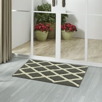 Геренс Дијамантски геометриски високо -низок куп сив килим во затворен акцент, 2'6 x3'10