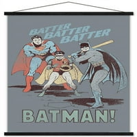 Стрипови - Бетмен - Робин-Супермен-Тесто Ѕид Постер Со Дрвена Магнетна Рамка, 22.375 34
