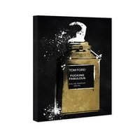 Пистата авенија мода и глам wallидна уметност платно печати „чудесен ноар парфем“ парфеми - злато, црно
