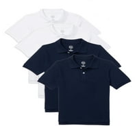 Чудо на нација момчиња Училишна униформа кратки ракави пике поло маици, пакет со вредност, големини 4-18