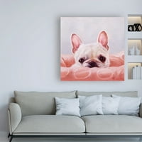 Трговска марка ликовна уметност „Моето среќно место кучиња“ платно уметност од Лусија Хефернан