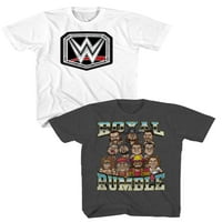 Момци за графичка маица на Ројал Румбл, 2-пакет, големини 4-18