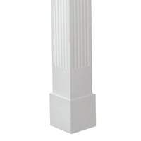 Ekena Millwork 12 W 4'H Craftsman Classic Square Non-Tapered Fluted Column W Стандарден капитал и база